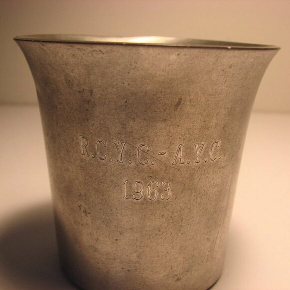 Vintage Pewter Trophy 1963 Colonial Pewter Boardman Royal Cdn Yacht Club Boat - Picture 3 of 11
